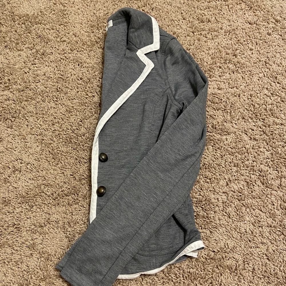 Aeropostale Gray Blazer with White Trim - size S